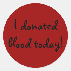 Ich habe heute Blut gespendet! Runder Aufkleber