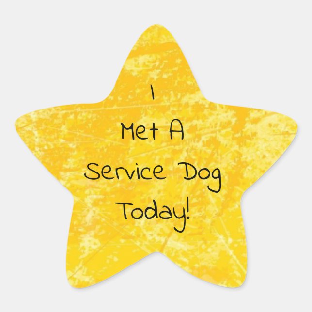 Ich habe heute einen Service-Hund getroffen! Stern-Aufkleber (Vorderseite)