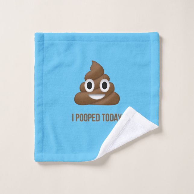 Ich habe heute Poo Emoji auf blau Gekackt Waschlappen (Waschlappen)