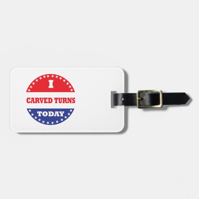 Ich habe heute Turns Carven Gepäckanhänger (Vorderseite horizontal)