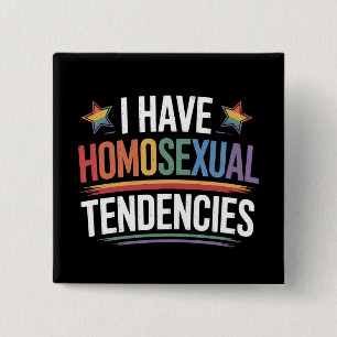 Ich habe homosexuelle Neigungen LGBTQ Stolz Regenb Button
