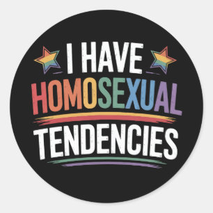 Ich habe homosexuelle Tendenzen LGBTQ Pride Rainbo Runder Aufkleber