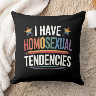 Ich habe homosexuelle Tendenzen LGBTQ Pride Regenb Kissen