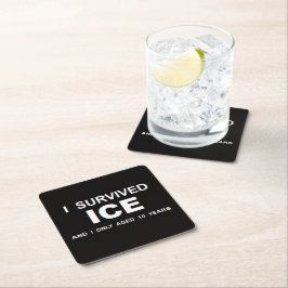 Ich habe ICE überlebt Rechteckiger Pappuntersetzer