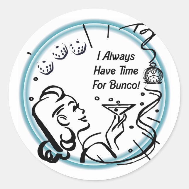 Ich habe immer Zeit für Bunco von Artinspips Runder Aufkleber (Vorderseite)