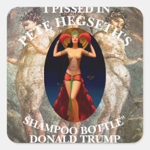 ICH HABE IN PETE HEGSETH SHAMPOO FLASCHENTRUMP GEH QUADRATISCHER AUFKLEBER