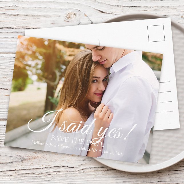 Ich habe Ja gesagt | Termin vormerken Postkarte (I said Yes | Save the Date Postcard)