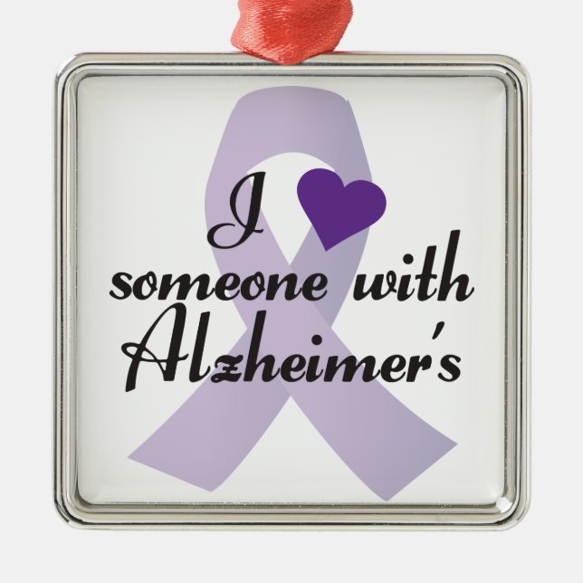 Ich habe jemanden mit Alzheimers Liebe Silbernes Ornament (Vorne)