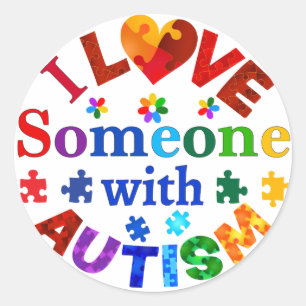 Ich habe jemanden mit AUTISM Liebe Runder Aufkleber