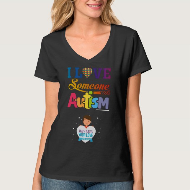Ich habe jemanden mit Autismus-Tasse Liebe EKT T-Shirt (Vorderseite)