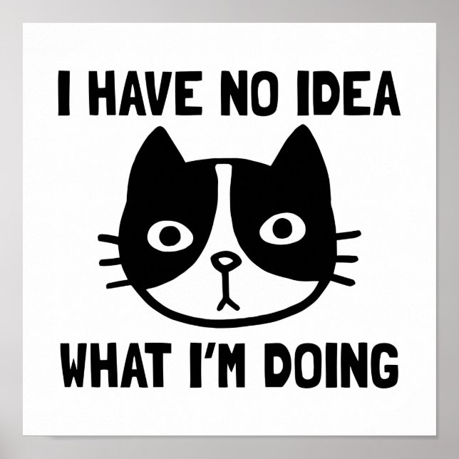 Ich habe keine Ahnung, was ich mit Katze mache Poster (Vorne)