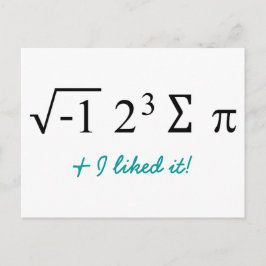 Ich habe Kuchen gegessen und es gefiel mir! Math S Postkarte
