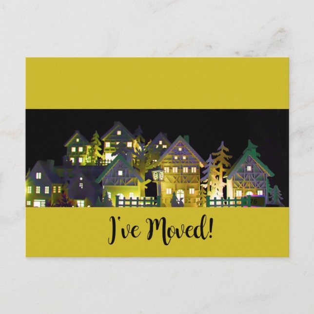 Ich habe leuchtende Weihnachtshäuser verschoben Postkarte (Vorderseite)