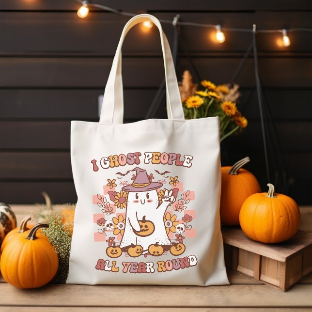 Ich habe Leute das ganze Jahr über zu Halloween ge Tragetasche (Von Creator hochgeladen)