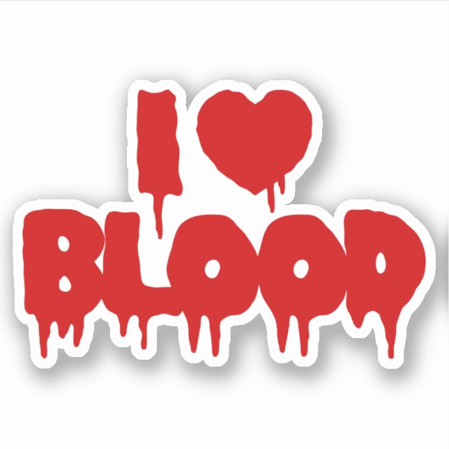 ICH HABE [LIEBE] BLUT AUFKLEBER (Vorderseite)