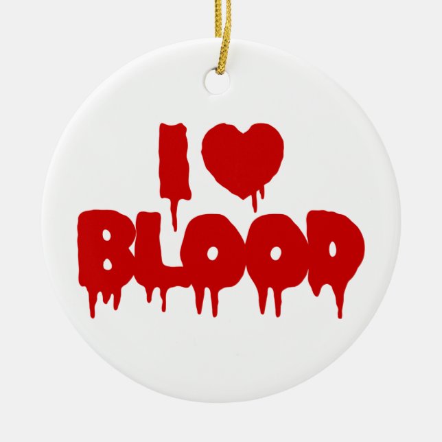 ICH HABE [LIEBE] BLUT KERAMIK ORNAMENT (Vorne)