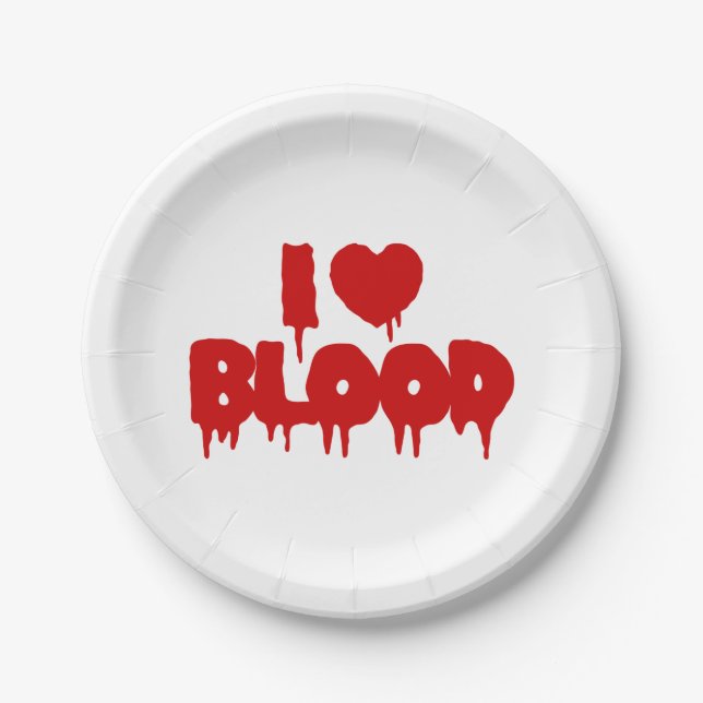 ICH HABE [LIEBE] BLUT PAPPTELLER (Vorderseite)