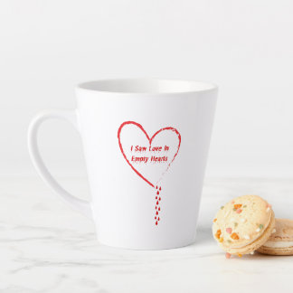 Ich habe Liebe im leeren Herz-Design gesehen 3 Milchtasse
