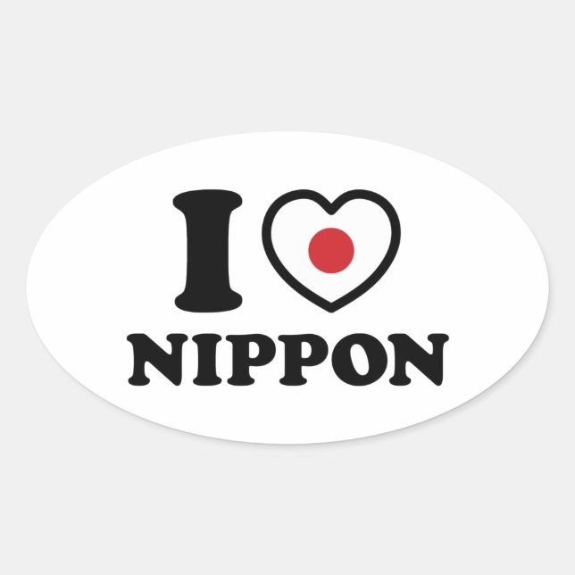 ICH HABE [LIEBE] NIPPON OVALER AUFKLEBER (Vorderseite)