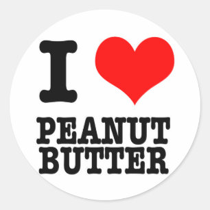 ICH HABE (LIEBE) PEANUT BUTTER RUNDER AUFKLEBER