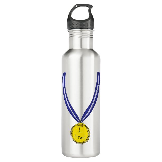 Ich habe Medaille getestet Edelstahlflasche (Vorderseite)