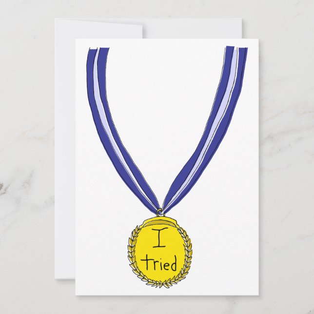Ich habe Medaille getestet Feiertagskarte (Vorderseite)