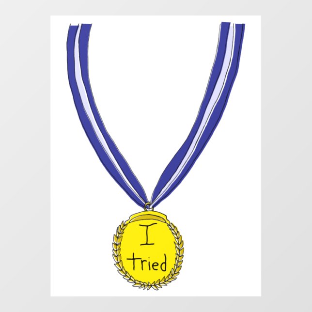 Ich habe Medaille getestet Fensteraufkleber (Blatt)
