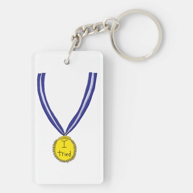 Ich habe Medaille getestet Schlüsselanhänger (Rückseite)