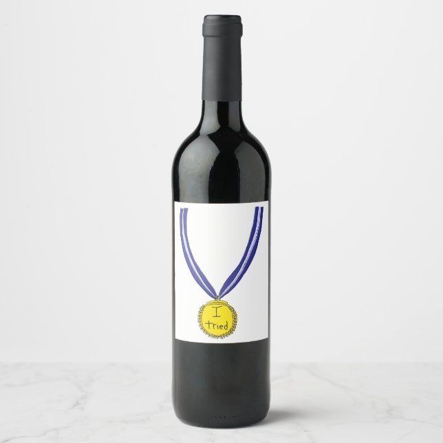 Ich habe Medaille getestet Weinetikett (Vorderseite)
