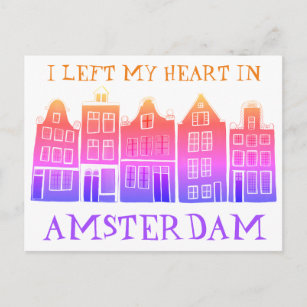 Ich habe mein Herz in Amsterdam Links, Holland Can Postkarte