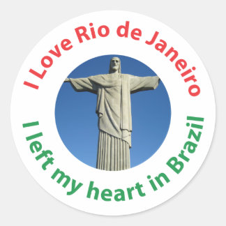 Ich habe mein Herz in Brasilien Links - I Liebe Ri Runder Aufkleber