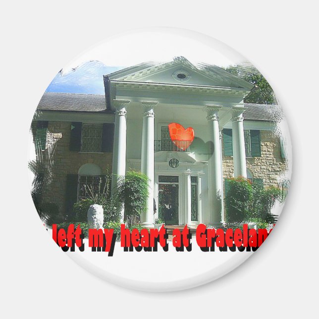 Ich habe mein Herz in Graceland Links Magnet (Vorne)
