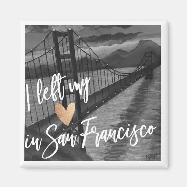 "Ich habe mein Herz in San Francisco Links " Kühls Magnet (Vorne)
