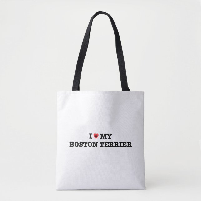 Ich habe meine Boston Terrier Tote Tasche gehört (Vorderseite)
