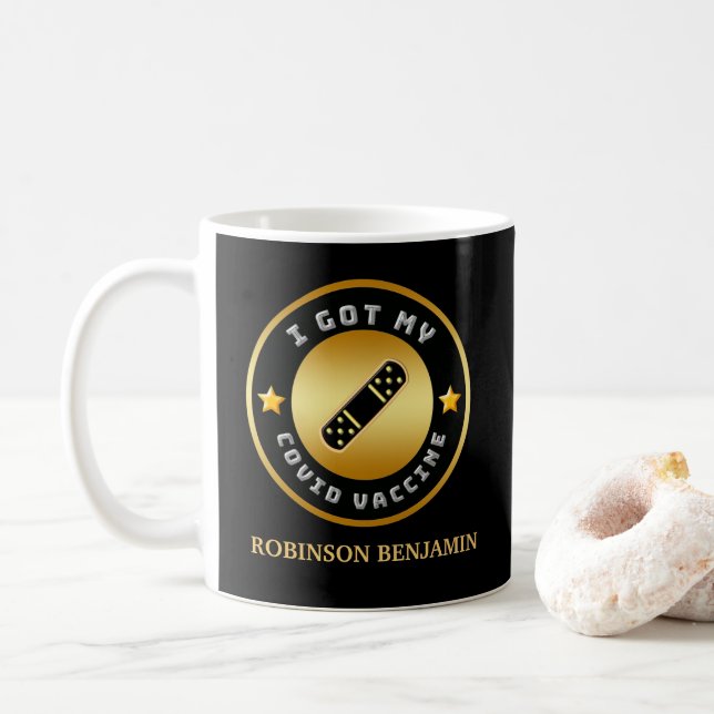 Ich habe meine Covid-Impfung Got Kaffeetasse (Mit Donut)