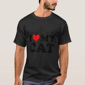 Ich habe meine Katze rot Liebe, er hat mich geknal T-Shirt