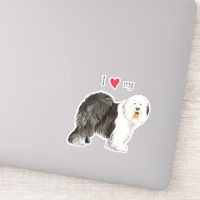 Ich habe meinen alten englischen Schafhund Vinyl S Aufkleber (Detail)