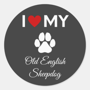 Ich habe meinen alten englischen Sheepdog-Sonderte Runder Aufkleber