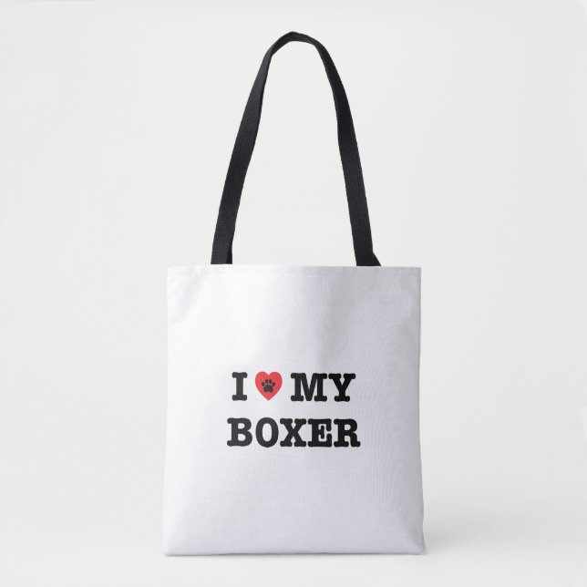 Ich habe meinen Boxer Tote Beutel gehört Tasche (Vorderseite)