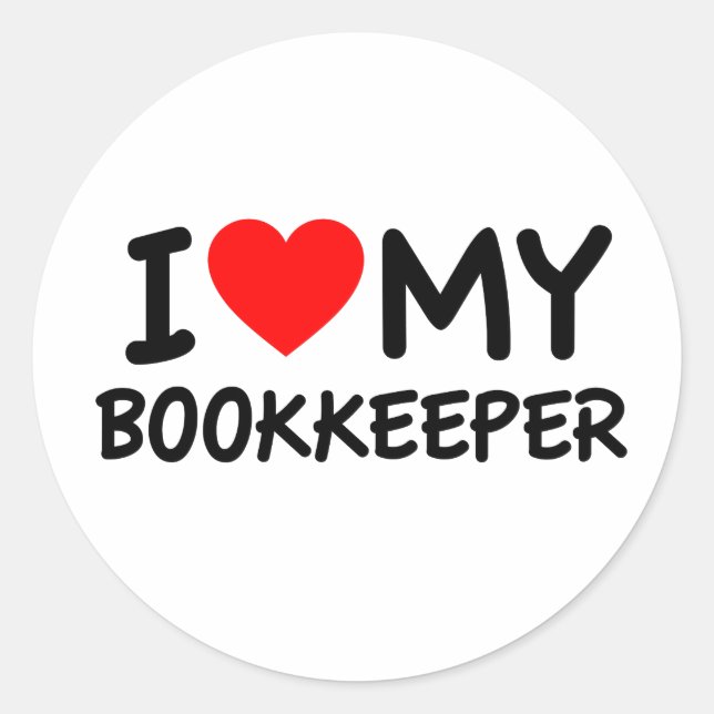 Ich habe meinen Buchhalter Liebe Runder Aufkleber (Vorderseite)