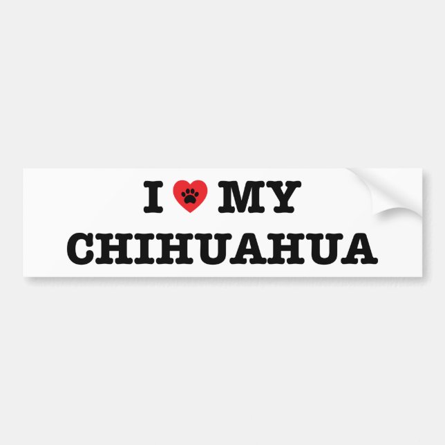 Ich habe meinen Chihuahua-Autoaufkleber gehört Autoaufkleber (Vorne)