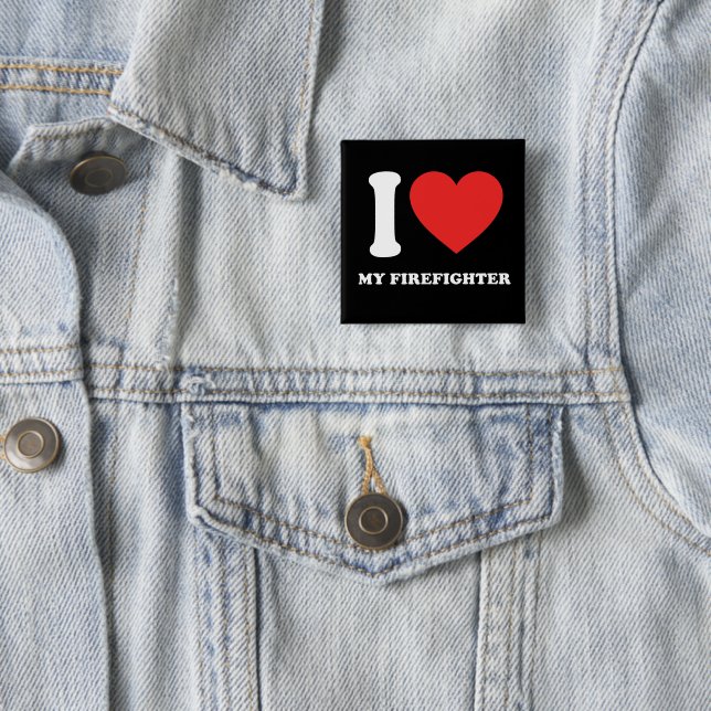 Ich habe meinen Feuerwehrmann Liebe Button (Beispiel)