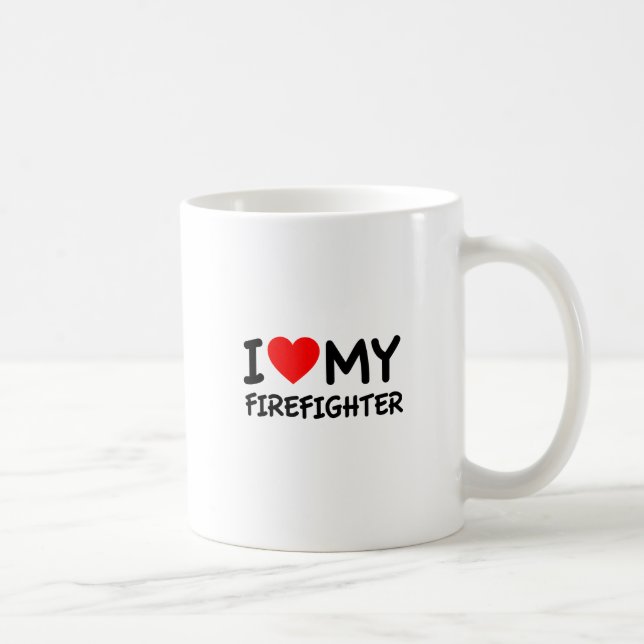 Ich habe meinen Feuerwehrmann Liebe Kaffeetasse (Rechts)