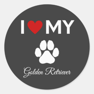Ich habe meinen "Golden Retriever"-Sondertext Lieb Runder Aufkleber