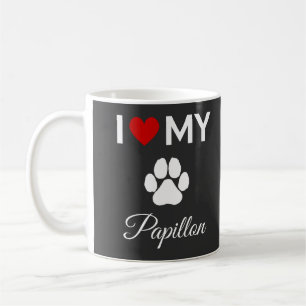 Ich habe meinen Papillon-Hund-Sondertext Liebe Kaffeetasse
