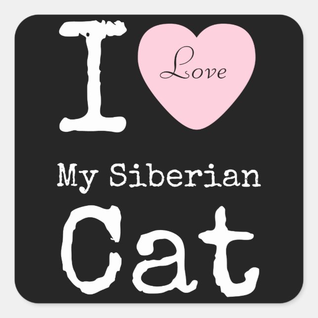 Ich habe meinen Siberischen Katzenaufkleber gehört Quadratischer Aufkleber (Vorderseite)