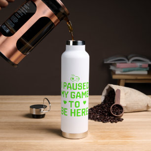 Ich habe meinen SpielNeon Pixel Art angehalten Trinkflasche