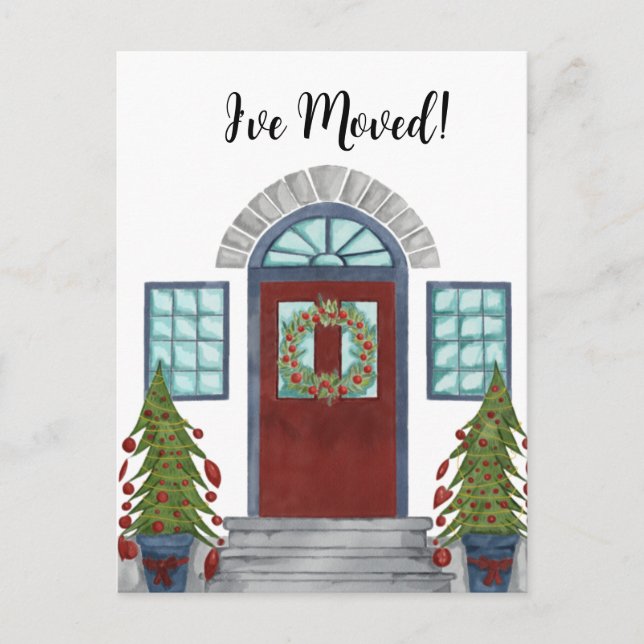 Ich habe mich bewegt! Christmas Zuhause Postcard Postkarte (Vorderseite)