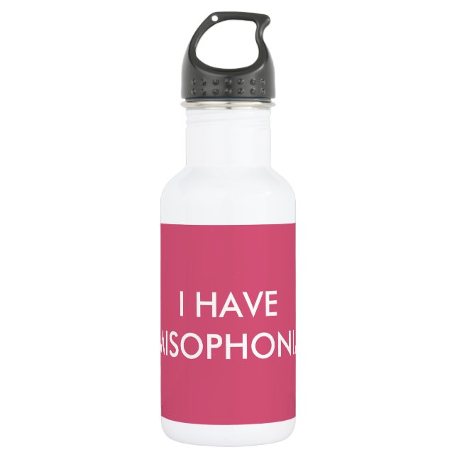 Ich habe Misophonia Flasche - Rosa Edelstahlflasche (Vorderseite)