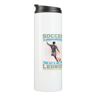Ich habe mit meinem Kopf Fußball gespielt Thermosbecher